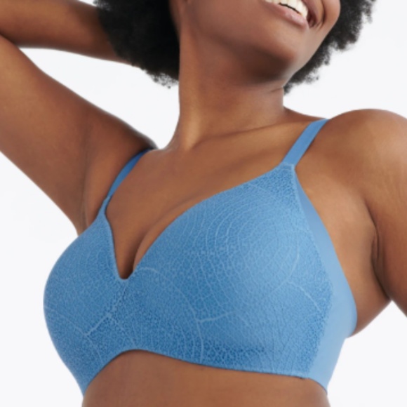 Knix Wingwoman Knixy Lace Bra Size 8 in Daylight Blue - Picture 1 of 7